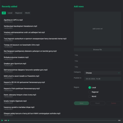 ANR - Music upload platform